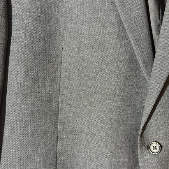 Lauren Ralph Lauren Mens Suit 100% Wool Blazer 46L Gray 2 Button Jacket - Picture 3 of 10